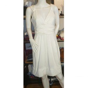 BCBG Max Azria white summer fit and flare dress
